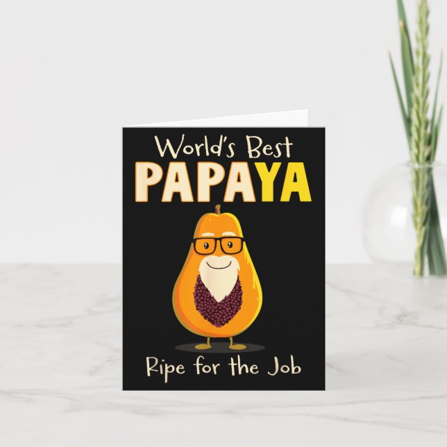 Funny Grandfather World's Papa Papaya Pun  Karte (Vorderseite)