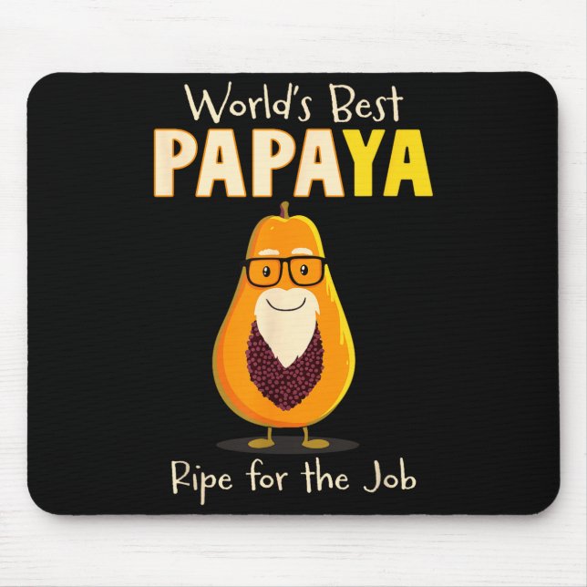 Funny Grandfather World's Papa Papaya Pun  Mousepad (Vorne)