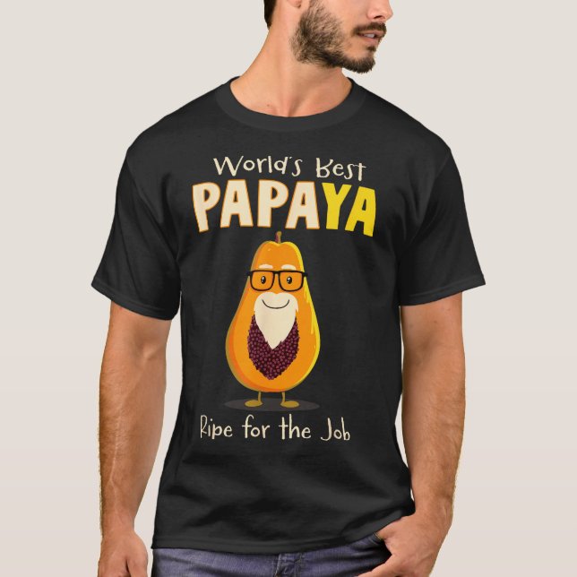 Funny Grandfather World's Papa Papaya Pun  T-Shirt (Vorderseite)