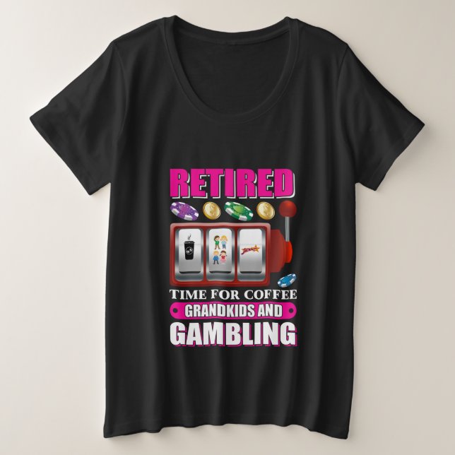 Funny Grandkids retired word art gambling Große Größe T-Shirt (Design vorne)