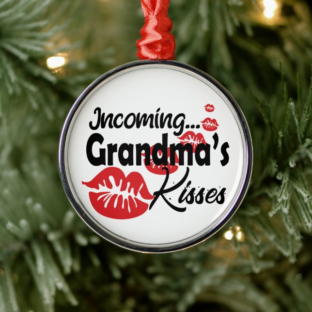 Funny Grandma Kisses Ornament Aus Metall (Baum)