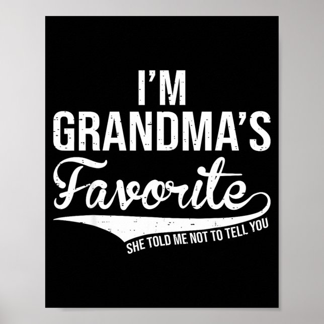 Funny Grandma's Favorite Grandson &amp; Granddaugh Poster (Vorne)