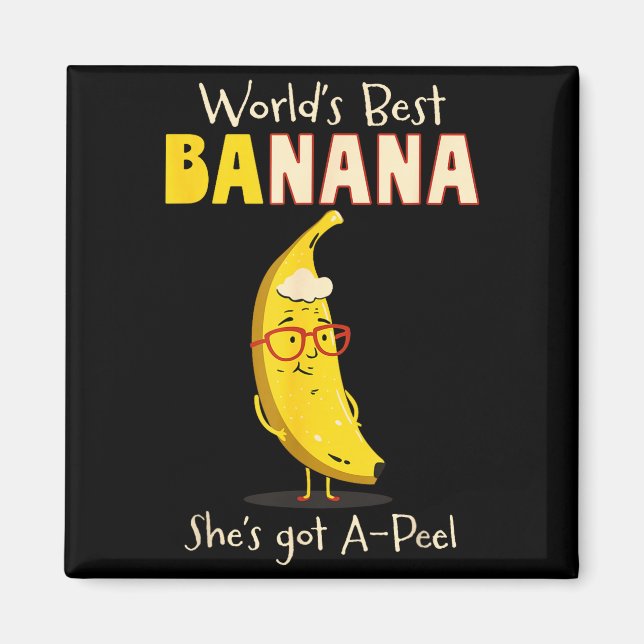 Funny Grandmother World's Nana Banana Pun  Magnet (Vorne)