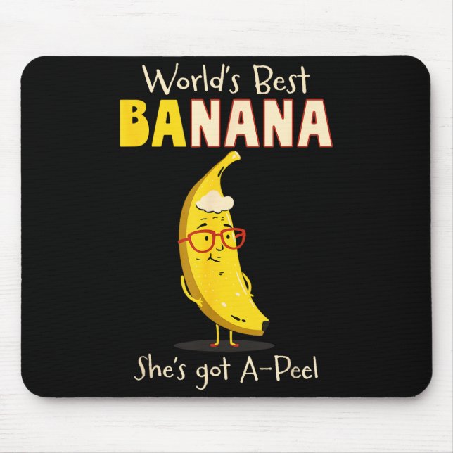 Funny Grandmother World's Nana Banana Pun  Mousepad (Vorne)