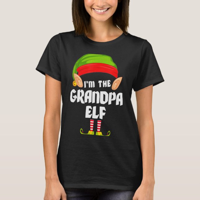 Funny Grandpa Elf Matching Family Group Pj Christm T-Shirt (Vorderseite)