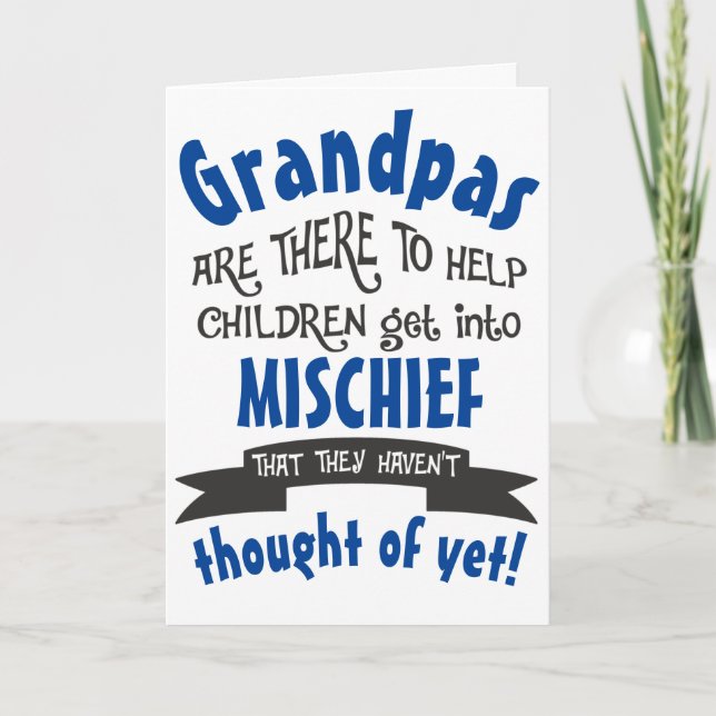 Funny Grandpa Mischief Birthday Karte (Vorderseite)