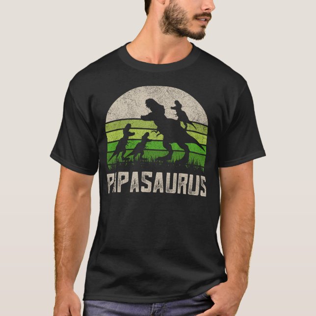 Funny Grandpa Shirts, Papasaurus Dinosaur 3 Kids F T-Shirt (Vorderseite)
