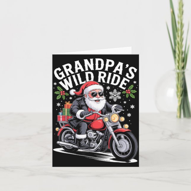 Funny Grandpa's Biker Ride Christmas Motorcycle Sa Karte (Vorderseite)