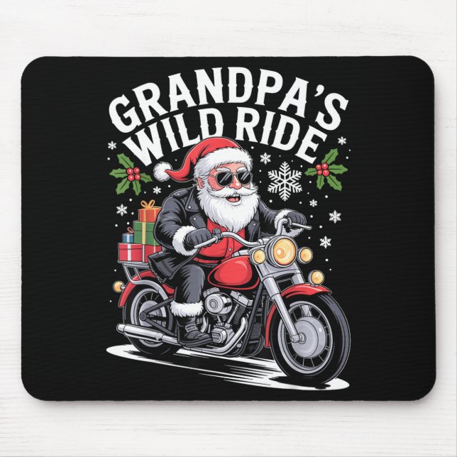 Funny Grandpa's Biker Ride Christmas Motorcycle Sa Mousepad (Vorne)