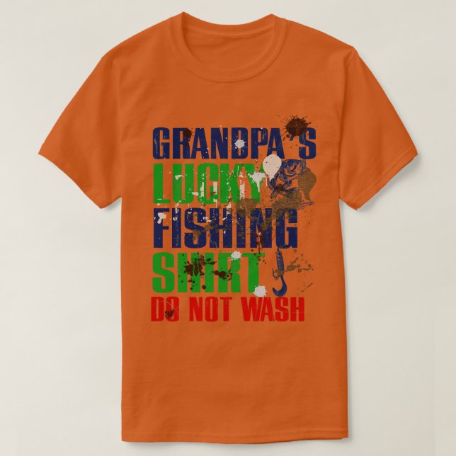 Funny Grandpas Lucky Fischen WASCHEN Fischen T-Shirt (Design vorne)
