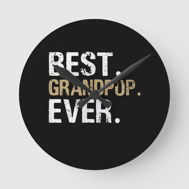 Funny Grandson | Bester Großpop je Runde Wanduhr (Vorderseite)