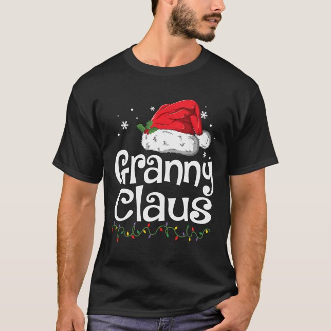 Funny Granny Claus Weihnachts-T - Shirt Pajamas Sa (Vorderseite)