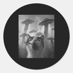 Funny Graphic Cat Gangster Funny _1 Runder Aufkleber