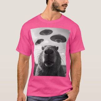 Funny Graphic Costume Weiß Niedlich Capybara Selfi T-Shirt