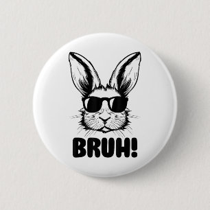 Funny Graphic Meme Ostertag Bunny Bruh for Men W Button