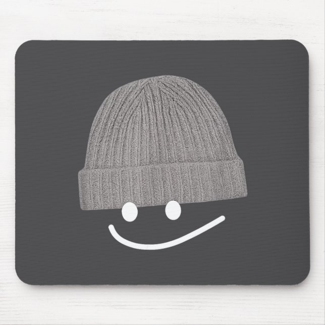 Funny Graphic Smile Face Men Women Cute Wool Hat W Mousepad (Vorne)