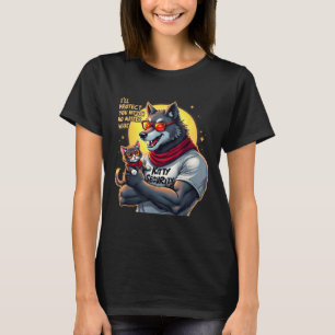 Funny Graphic T-Shirt I ll Protect You Kitten Alph