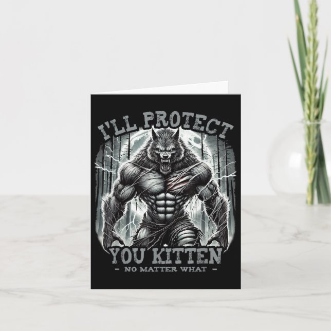 Funny Graphic T-Shirt I ll Protect You Kitten Alph Karte (Vorderseite)
