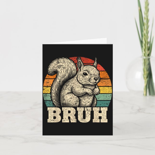 Funny Graphic Tees Squirrel Bruh For Boys Girls Me Karte (Vorderseite)