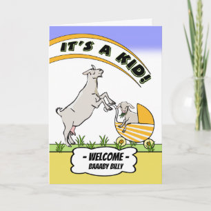 Funny gratuliert zu New Baby Kid Goat Karte