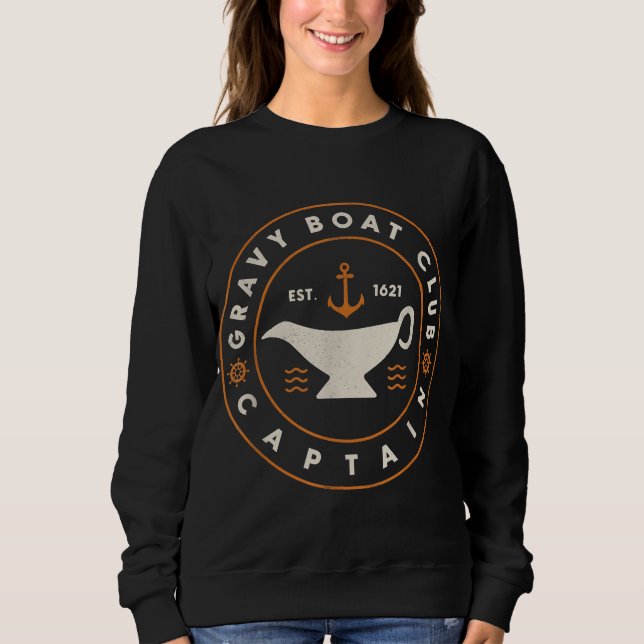 Funny Gravy Boat Captain Erntedank Sweatshirt (Vorderseite)