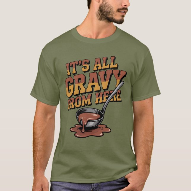 Funny Gravy Thanksgiving  - Retro Foodie Tee (Vorderseite)
