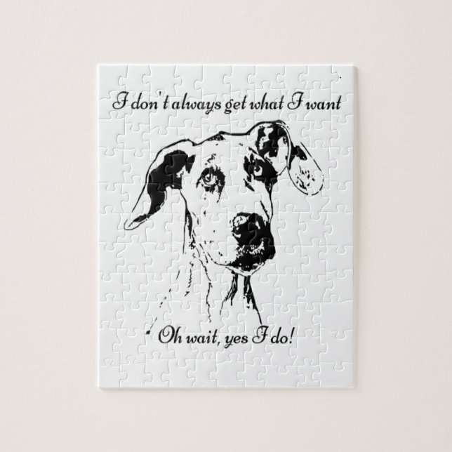 Funny Great Dane Dog Zitat Puzzle (Vertikal)