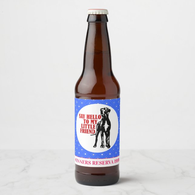 Funny Great Dane Gewinner Wein Bierflaschenetikett (Vorderseite)