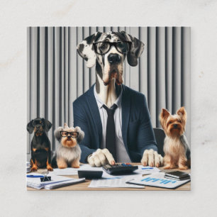 Funny Great Dane Mantle arbeitet Buchhalter Quadratische Visitenkarte