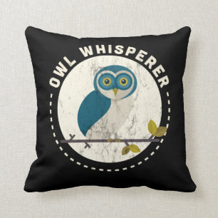 Funny Great Horned Owl Whisperer Bird Watching Gif Kissen