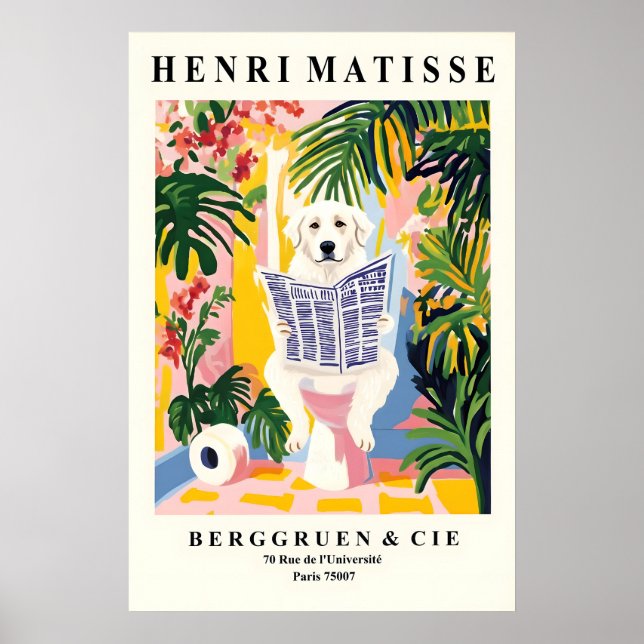 Funny Great Pyrenees Art Print – Matisse Style Poster (Vorne)