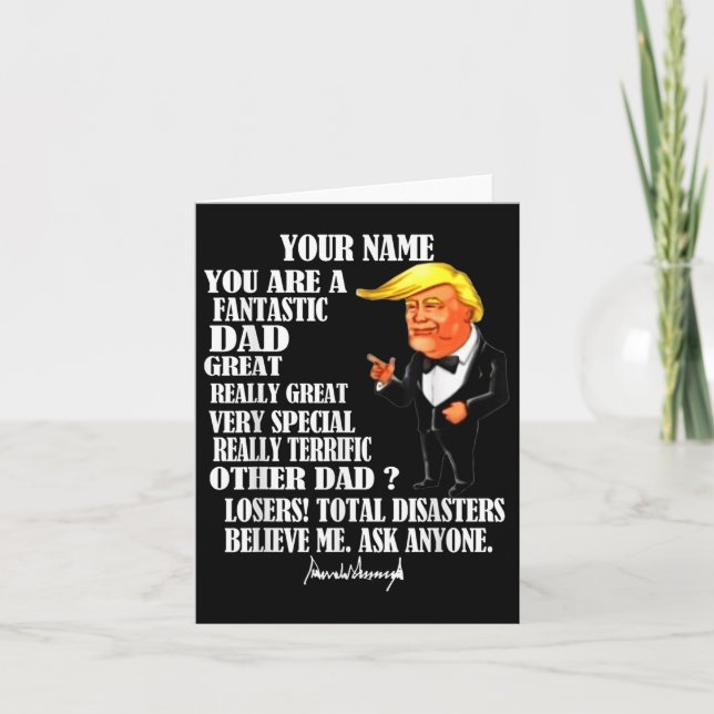 Funny Great Vater Donald Trump Fathers Day T-Shirt Karte (Vorderseite)