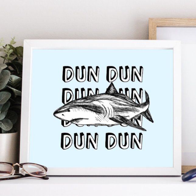 Funny Great White Shark Attack Art Print Poster (Von Creator hochgeladen)
