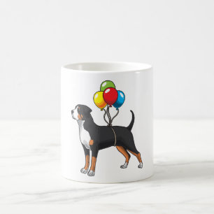 Funny Greater Swiss Mountain Hund mit Balloons Kaffeetasse