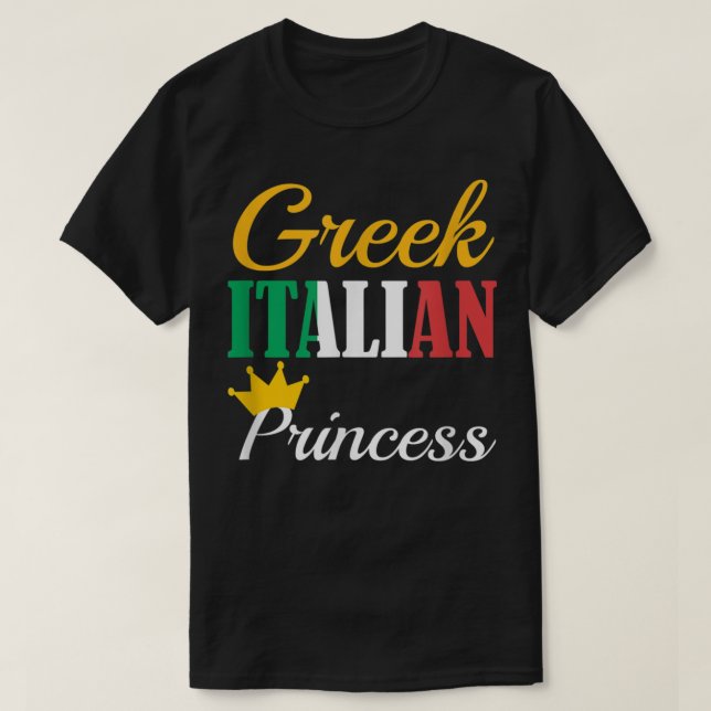 FUNNY GREEK ITALIENISCHE PRINCESS stolz Griechenla T-Shirt (Design vorne)
