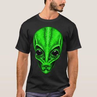 Funny Green Alien Head Niedlich Ufo T-Shirt
