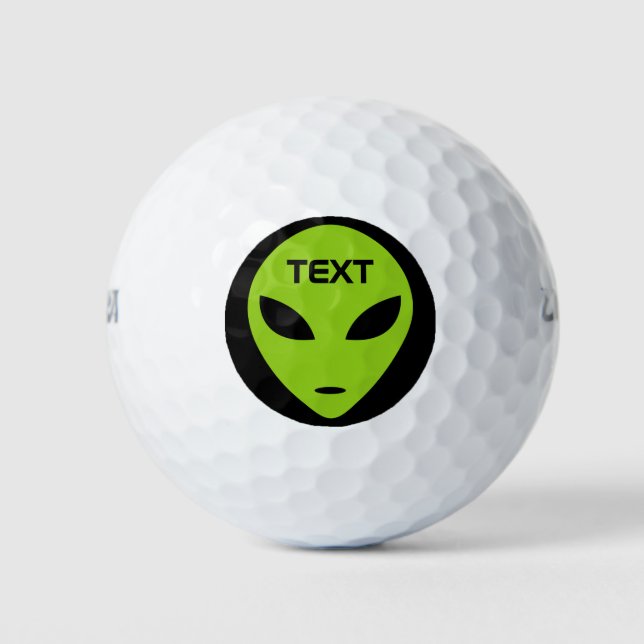 Funny green Alien Kopf Custom Golf Set Golfball (Vorderseite)