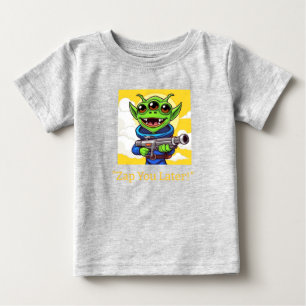 Funny Green Alien mit Ray Gun   Cartoon SpT-Shirt Baby T-shirt