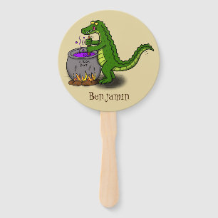 Funny Green Alligator Koch Cartoon Fächer