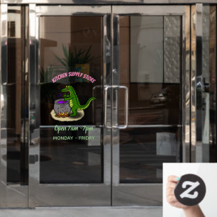 Funny Green Alligator Koch Cartoon Fensteraufkleber