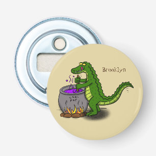 Funny Green Alligator Koch Cartoon Flaschenöffner