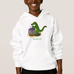 Funny Green Alligator Koch Cartoon Hoodie