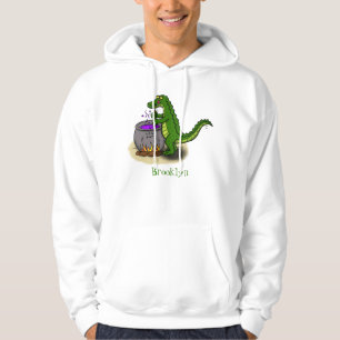 Funny Green Alligator Koch Cartoon Hoodie