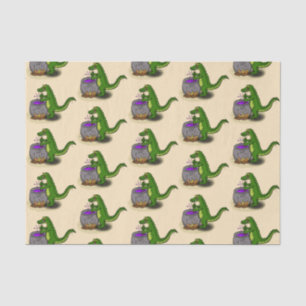Funny Green Alligator Koch Cartoon Seidenpapier