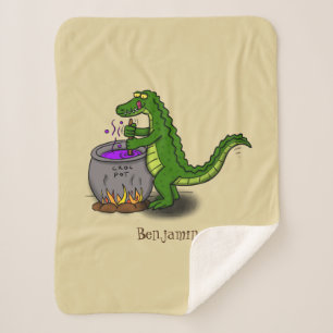 Funny Green Alligator Koch Cartoon Sherpadecke