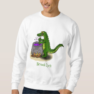 Funny Green Alligator Koch Cartoon Sweatshirt