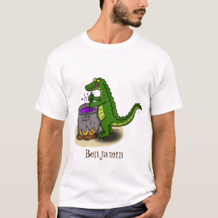 Funny Green Alligator Koch Cartoon T-Shirt