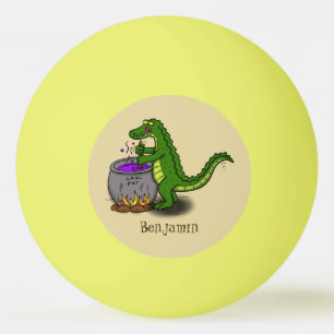 Funny Green Alligator Koch Cartoon Tischtennisball