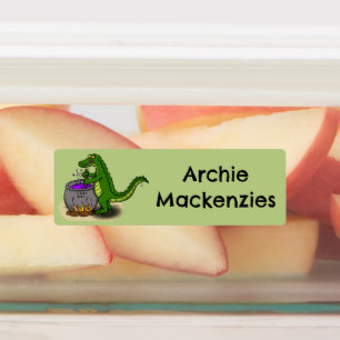 Funny green Alligator Kochen Cartoon personalisier Etiketten