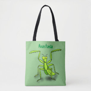 Funny green beten mantis Cartoon Illustration
